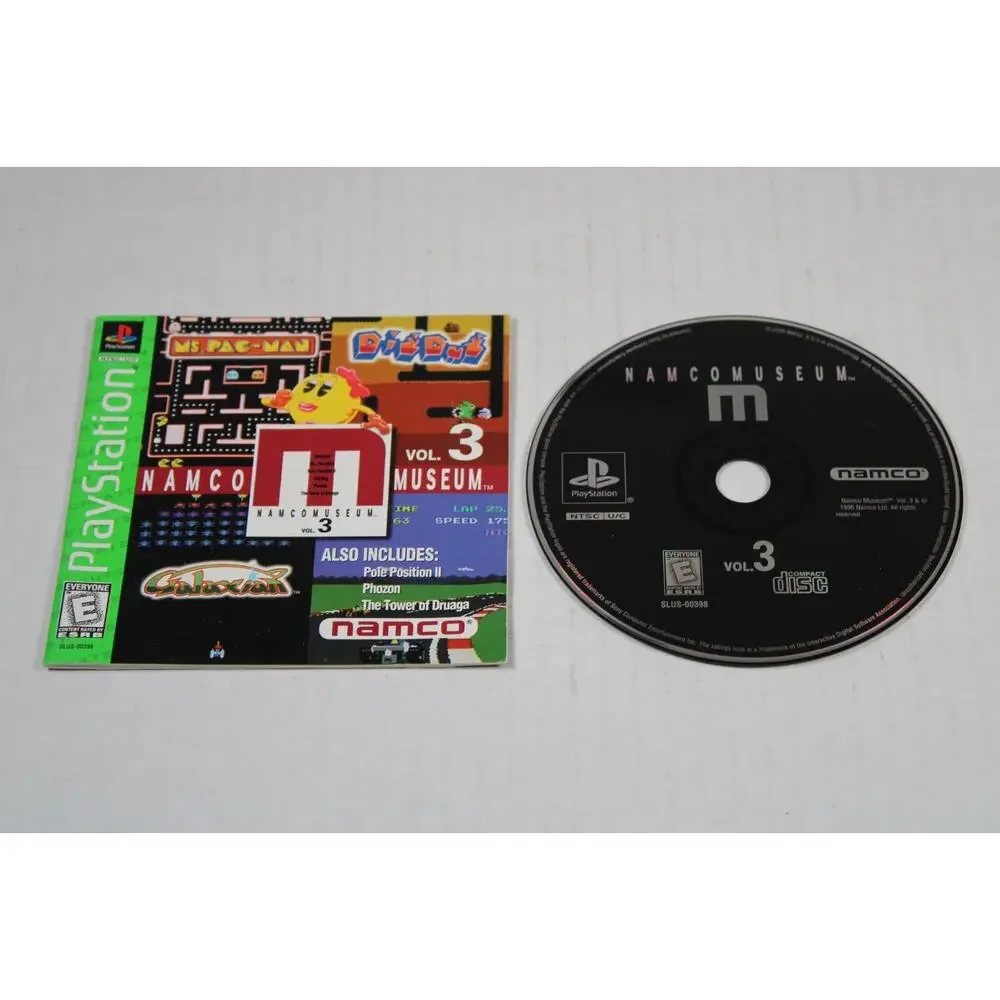 Namco Museum Vol. 3 (Sony PlayStation 1, 1996, PS1) Game Disk + Manual Only